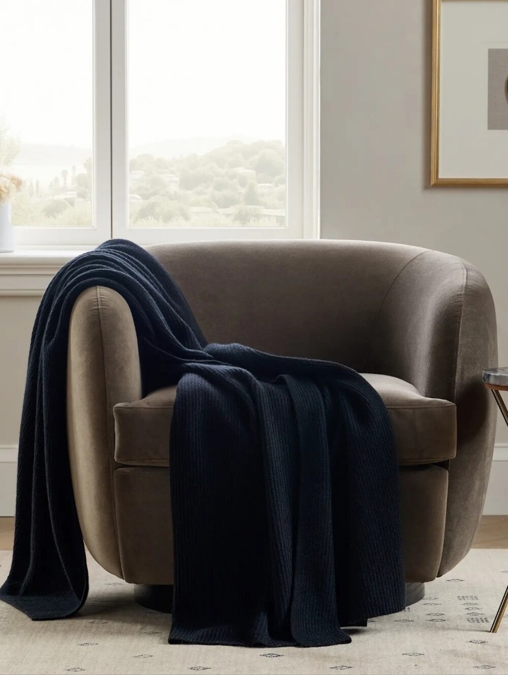 NWT QUINCE Ribbed Knit CASHMERE THROW 50×70